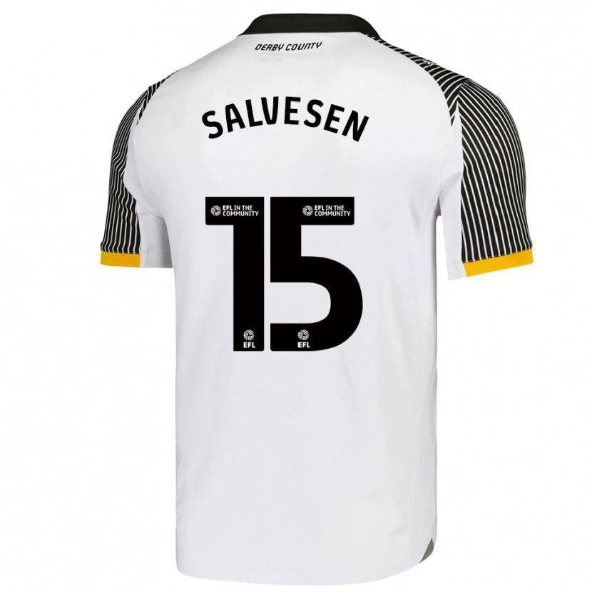 Danxen Uomo Maglia Lars-Jørgen Salvesen #15 Bianco Nero Kit Gara Home 2025/26 Maglietta