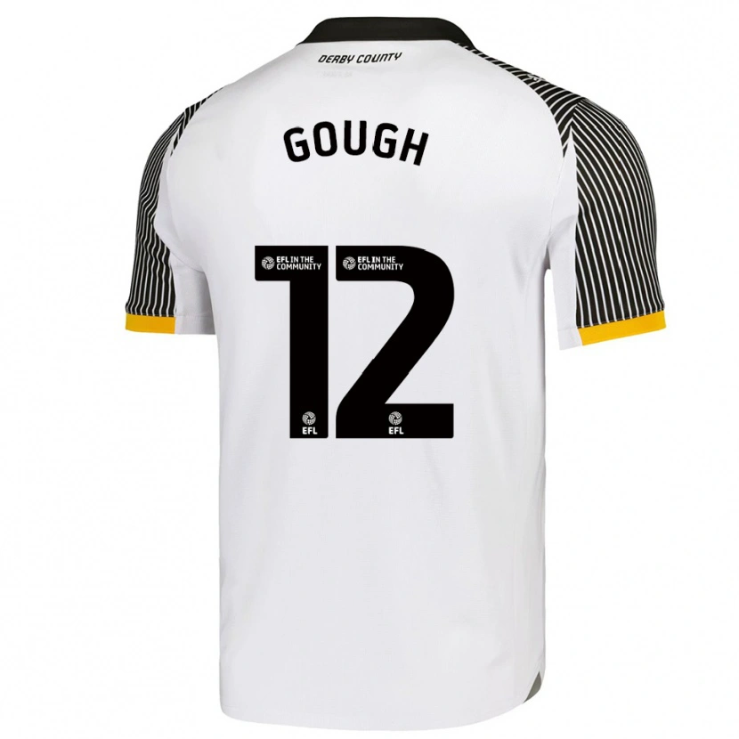 Danxen Uomo Maglia Billy Gough #12 Bianco Nero Kit Gara Home 2025/26 Maglietta