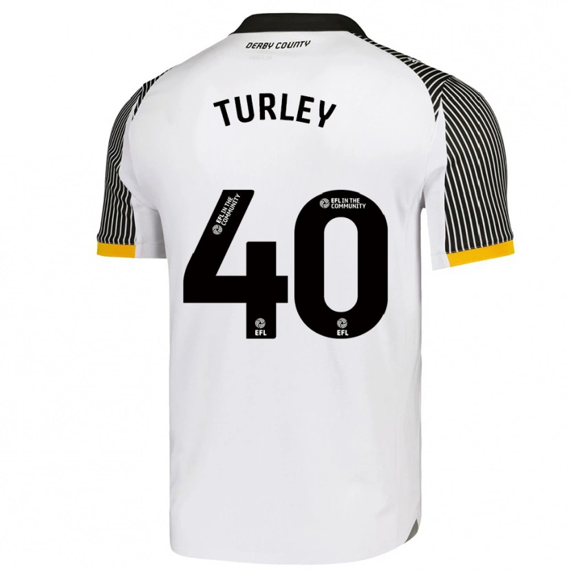 Danxen Uomo Maglia Freddie Turley #40 Bianco Nero Kit Gara Home 2025/26 Maglietta