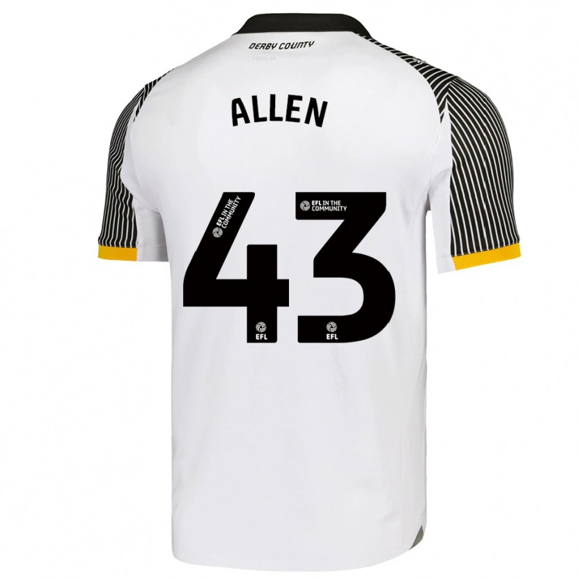 Danxen Uomo Maglia Cruz Allen #43 Bianco Nero Kit Gara Home 2025/26 Maglietta