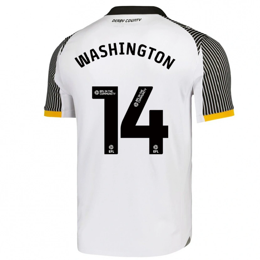 Danxen Uomo Maglia Conor Washington #14 Bianco Nero Kit Gara Home 2025/26 Maglietta