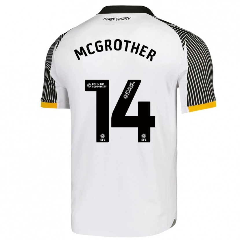 Danxen Uomo Maglia Becky Mcgrother #14 Bianco Nero Kit Gara Home 2025/26 Maglietta