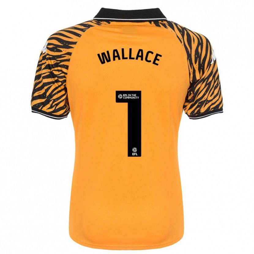 Danxen Uomo Maglia Abbi Wallace #1 Arancione Nero Kit Gara Home 2025/26 Maglietta