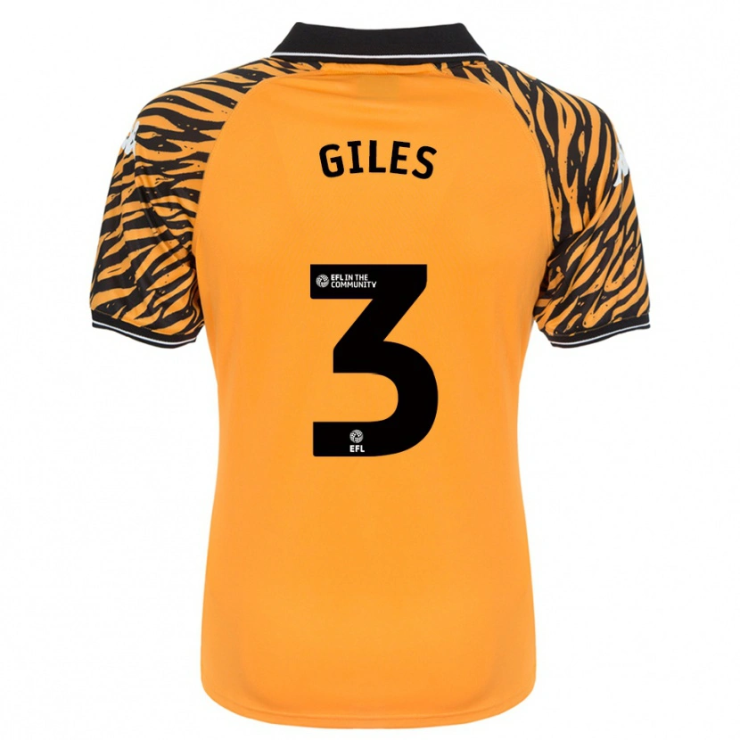 Danxen Uomo Maglia Ryan Giles #3 Arancione Nero Kit Gara Home 2025/26 Maglietta