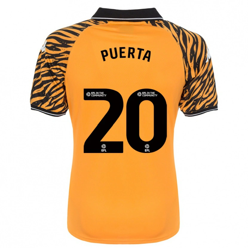 Danxen Uomo Maglia Gustavo Puerta #20 Arancione Nero Kit Gara Home 2025/26 Maglietta