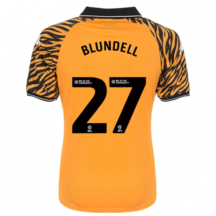 Danxen Uomo Maglia Maddie Blundell #27 Arancione Nero Kit Gara Home 2025/26 Maglietta