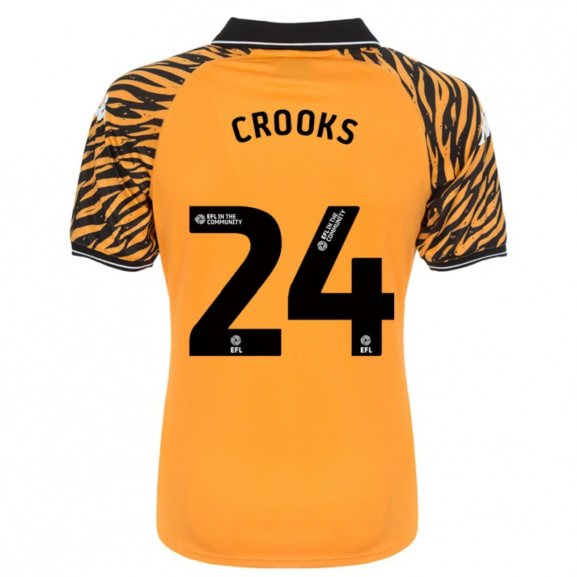 Danxen Uomo Maglia Matt Crooks #24 Arancione Nero Kit Gara Home 2025/26 Maglietta