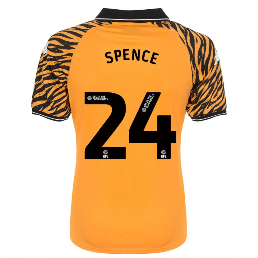 Danxen Uomo Maglia Emily Spence #24 Arancione Nero Kit Gara Home 2025/26 Maglietta