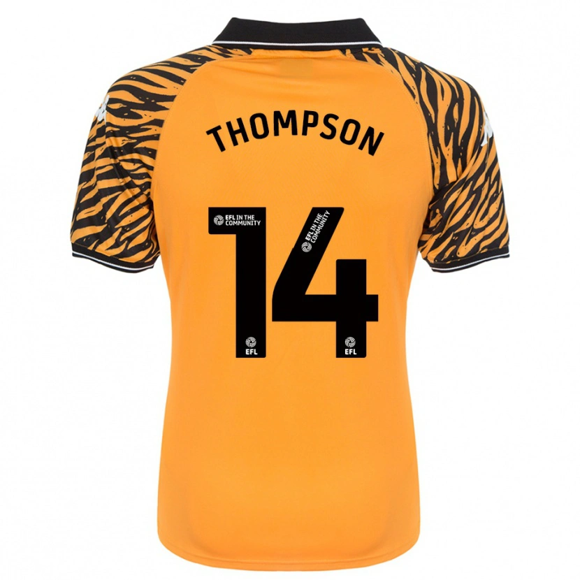 Danxen Uomo Maglia Katie Thompson #14 Arancione Nero Kit Gara Home 2025/26 Maglietta