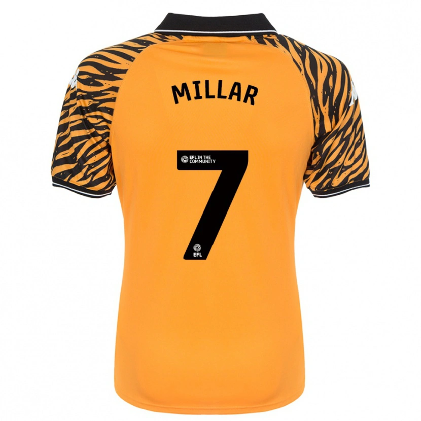 Danxen Uomo Maglia Liam Millar #7 Arancione Nero Kit Gara Home 2025/26 Maglietta