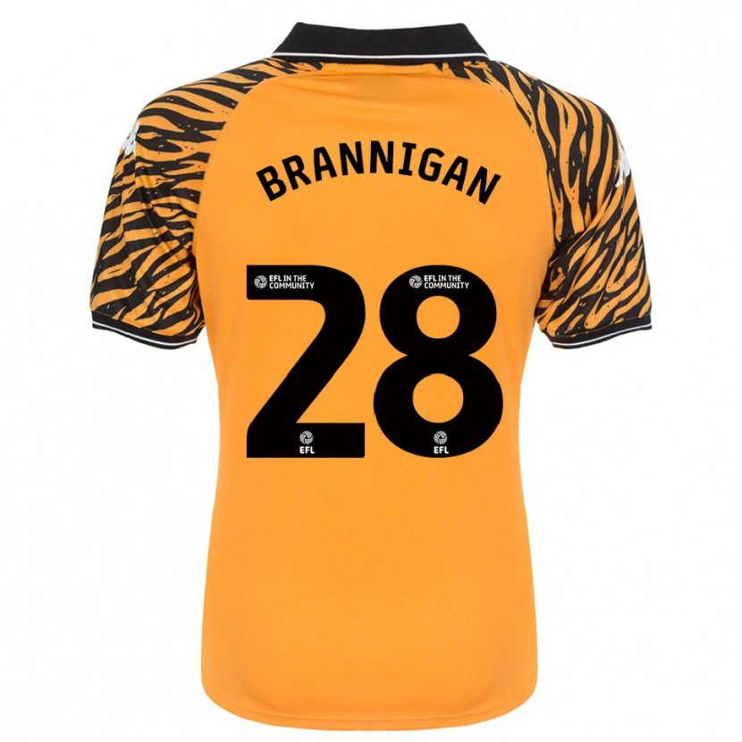 Danxen Uomo Maglia Aoife Brannigan #28 Arancione Nero Kit Gara Home 2025/26 Maglietta