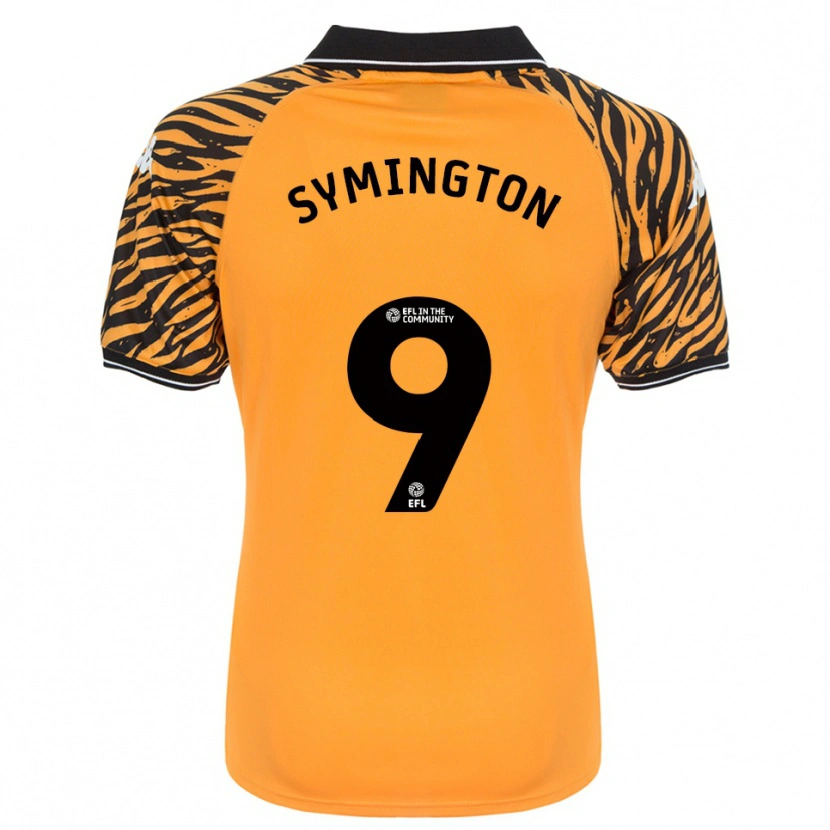 Danxen Uomo Maglia Jo Symington #9 Arancione Nero Kit Gara Home 2025/26 Maglietta