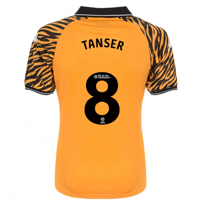 Danxen Uomo Maglia Ellie Tanser #8 Arancione Nero Kit Gara Home 2025/26 Maglietta