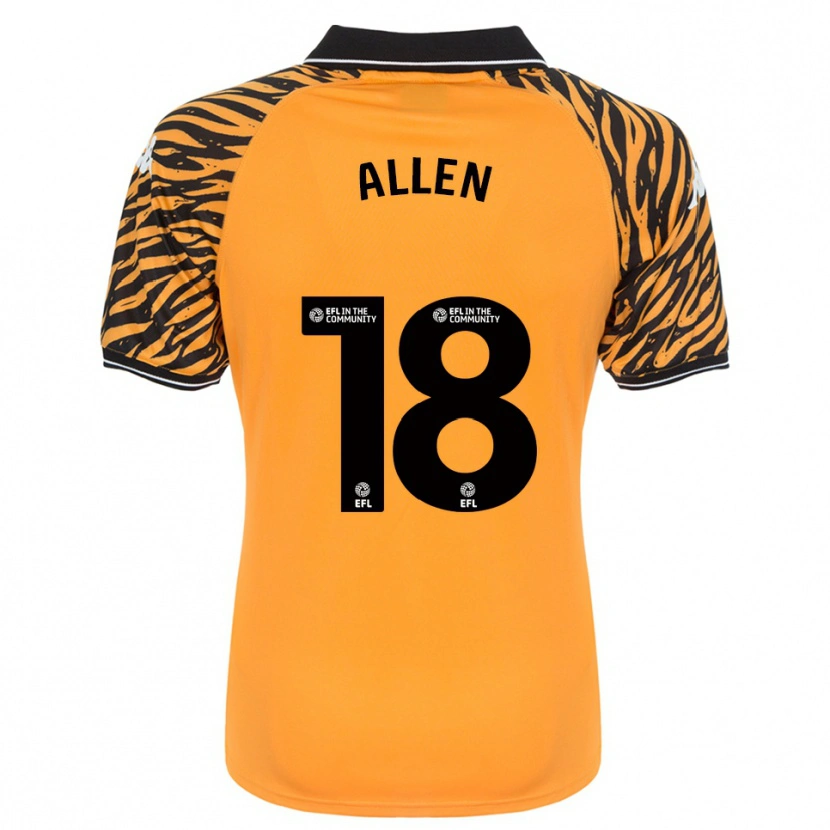 Danxen Uomo Maglia Aaliyah Allen #18 Arancione Nero Kit Gara Home 2025/26 Maglietta