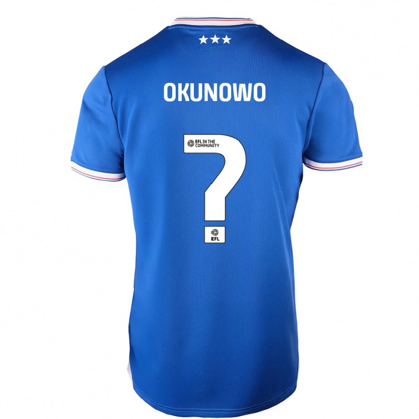 Danxen Uomo Maglia Emmanuel Okunowo #0 Blu Bianco Kit Gara Home 2025/26 Maglietta