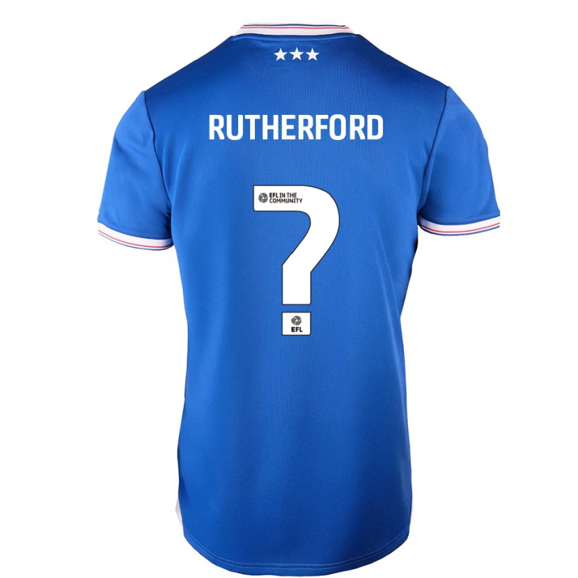 Danxen Uomo Maglia Ella Rutherford #0 Blu Bianco Kit Gara Home 2025/26 Maglietta