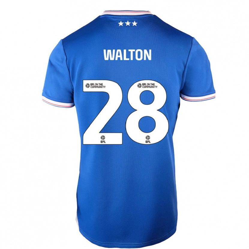 Danxen Uomo Maglia Christian Walton #28 Blu Bianco Kit Gara Home 2025/26 Maglietta