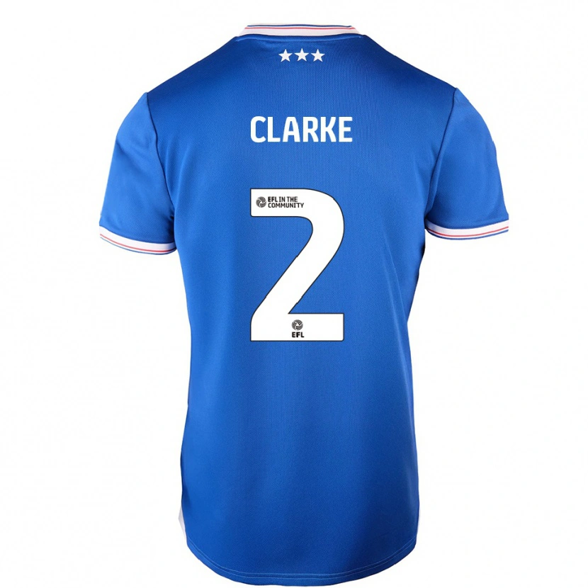 Danxen Uomo Maglia Harry Clarke #2 Blu Bianco Kit Gara Home 2025/26 Maglietta