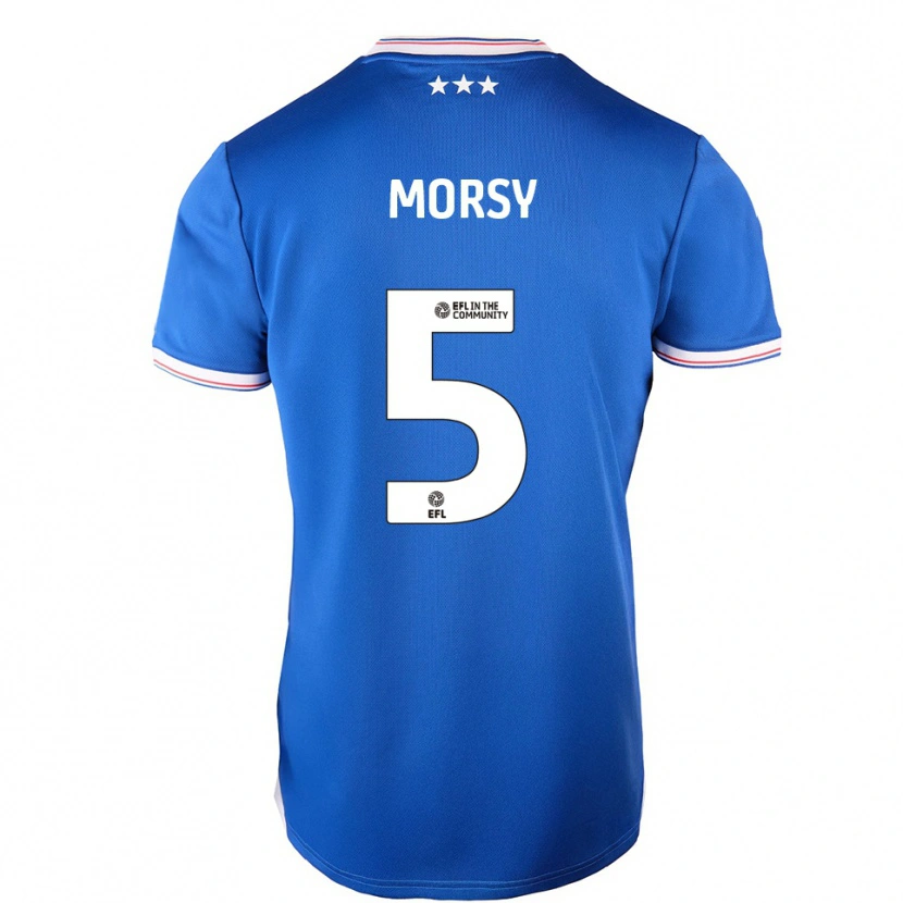 Danxen Uomo Maglia Samy Morsy #5 Blu Bianco Kit Gara Home 2025/26 Maglietta