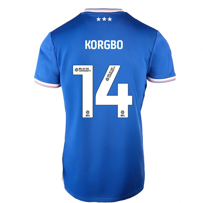 Danxen Uomo Maglia Kelvin Korgbo #14 Blu Bianco Kit Gara Home 2025/26 Maglietta