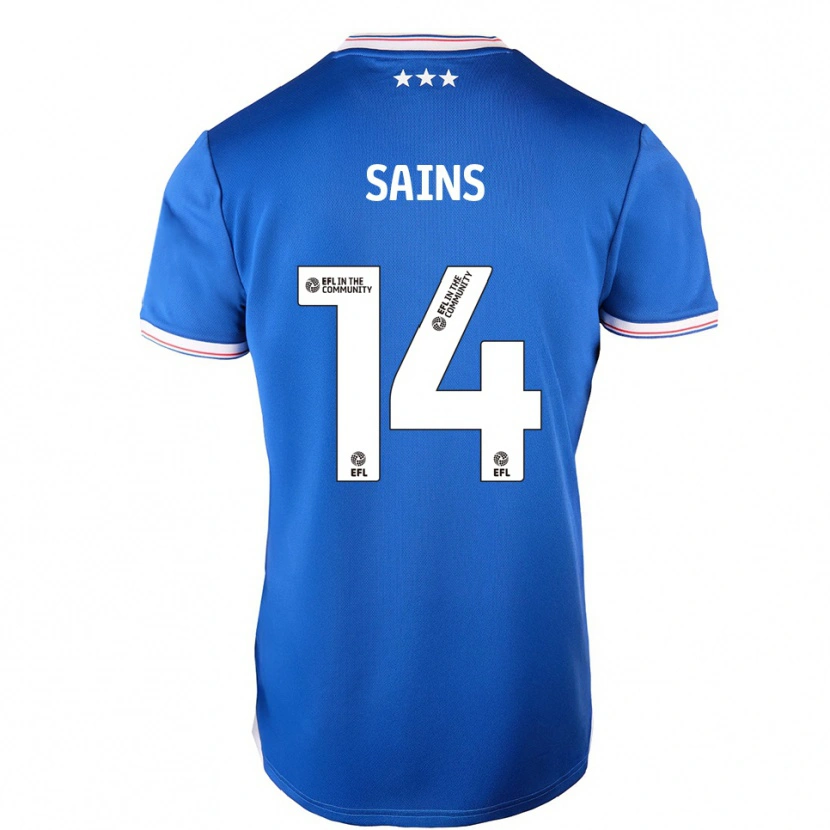 Danxen Uomo Maglia Bobby Sains #14 Blu Bianco Kit Gara Home 2025/26 Maglietta