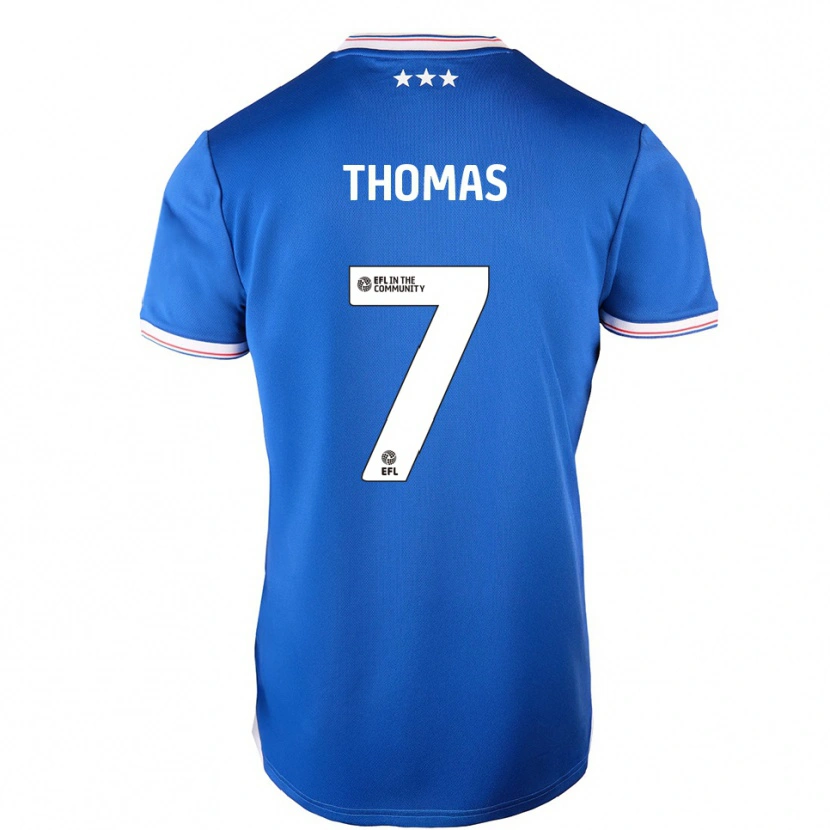 Danxen Uomo Maglia Natasha Thomas #7 Blu Bianco Kit Gara Home 2025/26 Maglietta