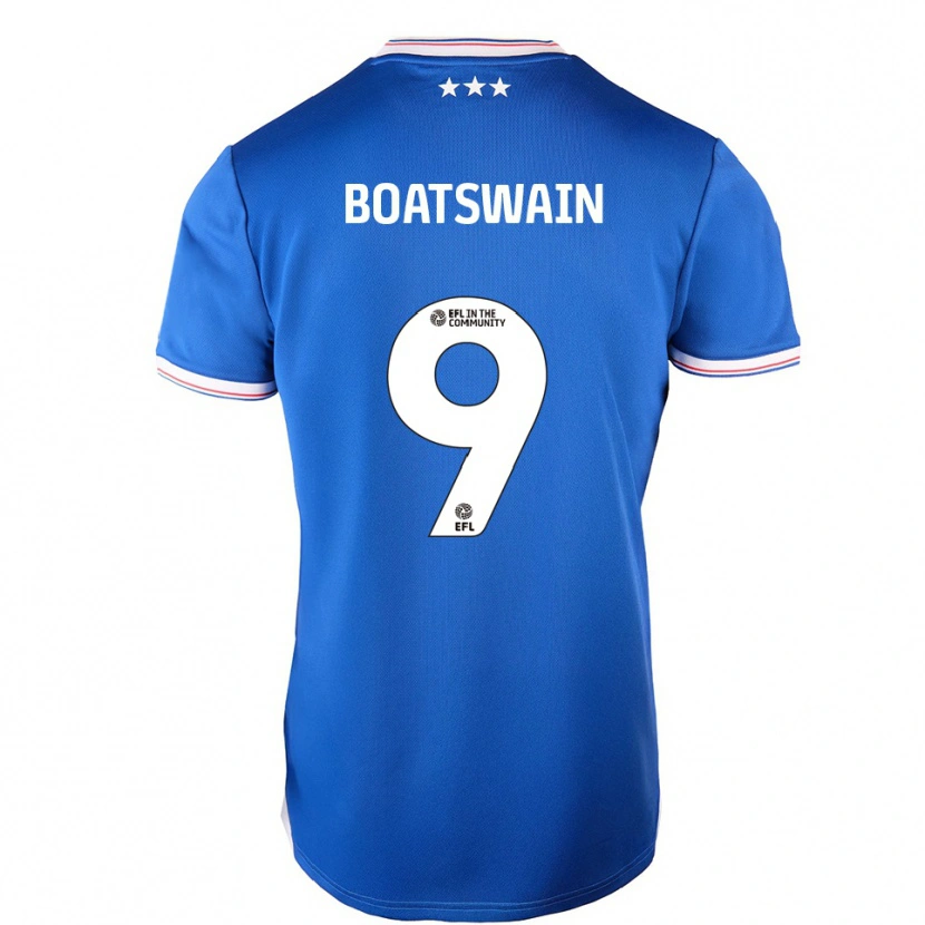 Danxen Uomo Maglia Ashley Boatswain #9 Blu Bianco Kit Gara Home 2025/26 Maglietta