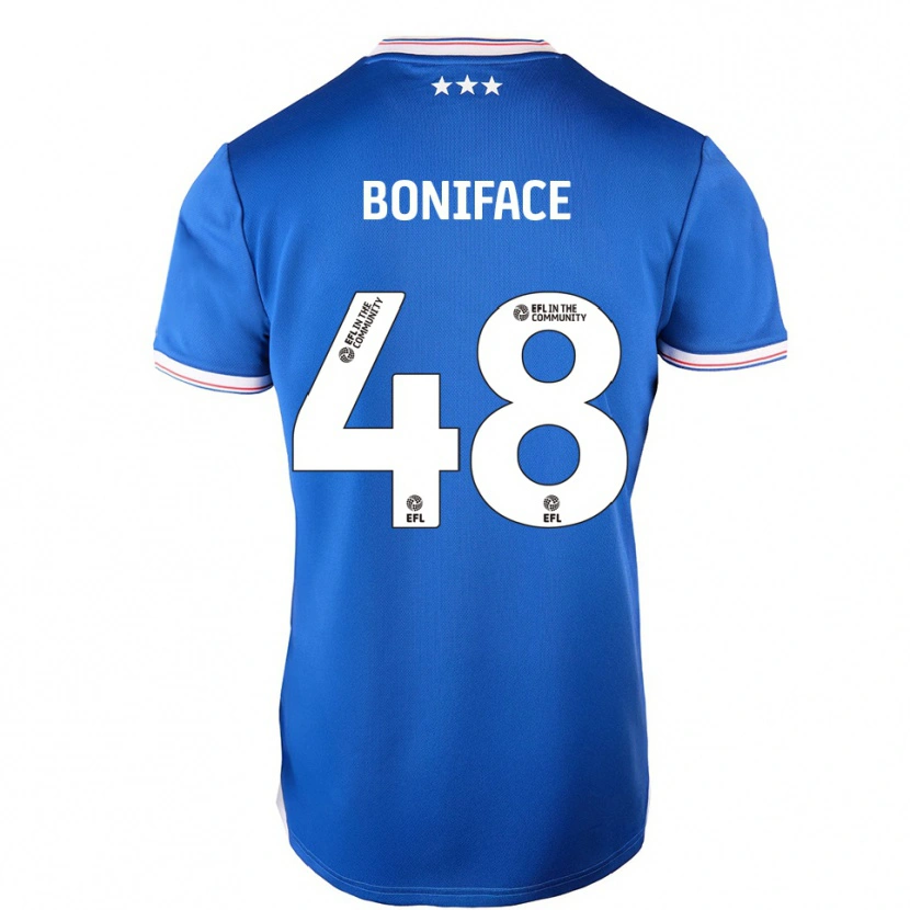 Danxen Uomo Maglia Somto Boniface #48 Blu Bianco Kit Gara Home 2025/26 Maglietta