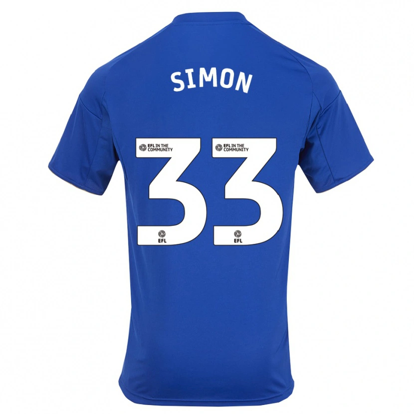 Danxen Uomo Maglia Erin Simon #33 Blu Oro Kit Gara Home 2025/26 Maglietta