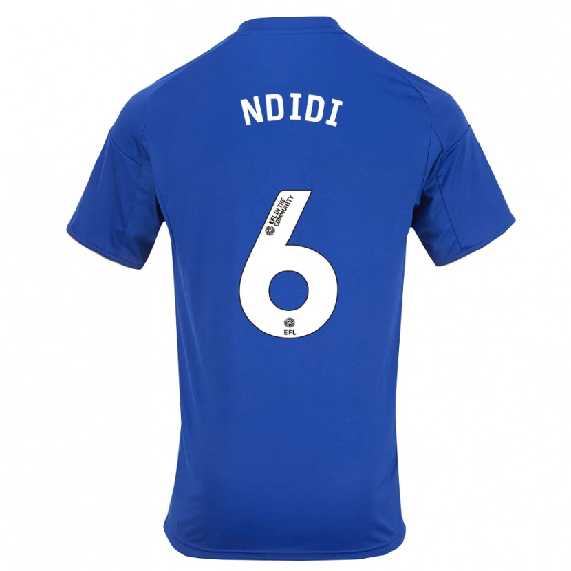 Danxen Uomo Maglia Wilfred Ndidi #6 Blu Oro Kit Gara Home 2025/26 Maglietta