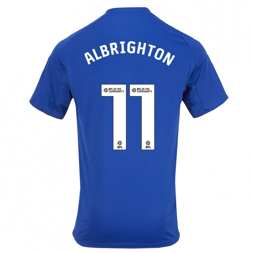 Danxen Uomo Maglia Marc Albrighton #11 Blu Oro Kit Gara Home 2025/26 Maglietta