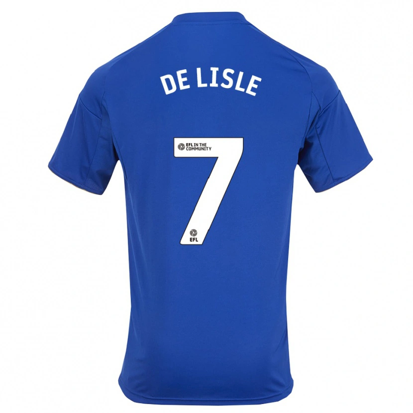 Danxen Uomo Maglia Hugo De Lisle #7 Blu Oro Kit Gara Home 2025/26 Maglietta