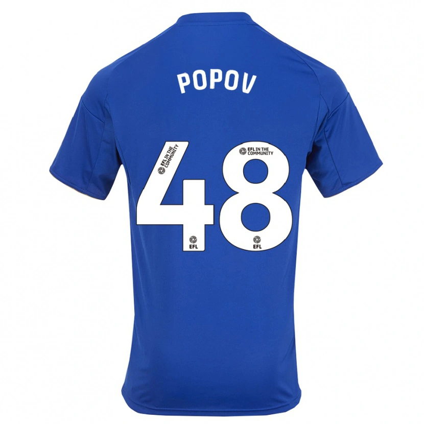 Danxen Uomo Maglia Chris Popov #48 Blu Oro Kit Gara Home 2025/26 Maglietta