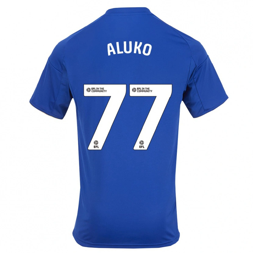 Danxen Uomo Maglia Olabade Aluko #77 Blu Oro Kit Gara Home 2025/26 Maglietta