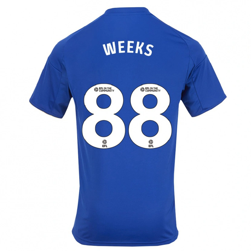 Danxen Uomo Maglia Tyler Weeks #88 Blu Oro Kit Gara Home 2025/26 Maglietta