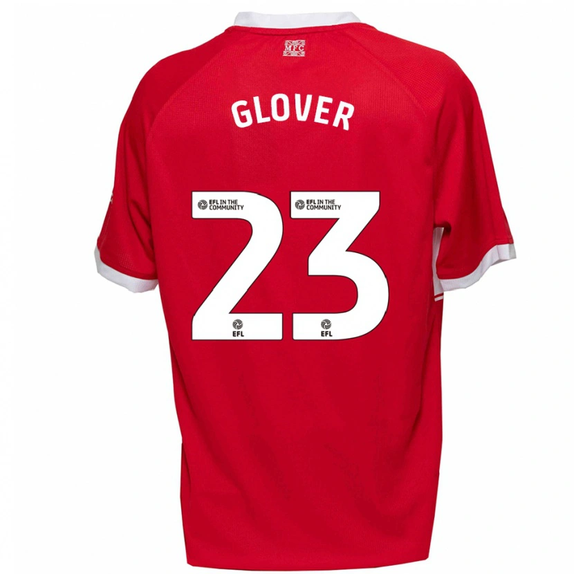 Danxen Uomo Maglia Tom Glover #23 Rosso Bianco Kit Gara Home 2025/26 Maglietta