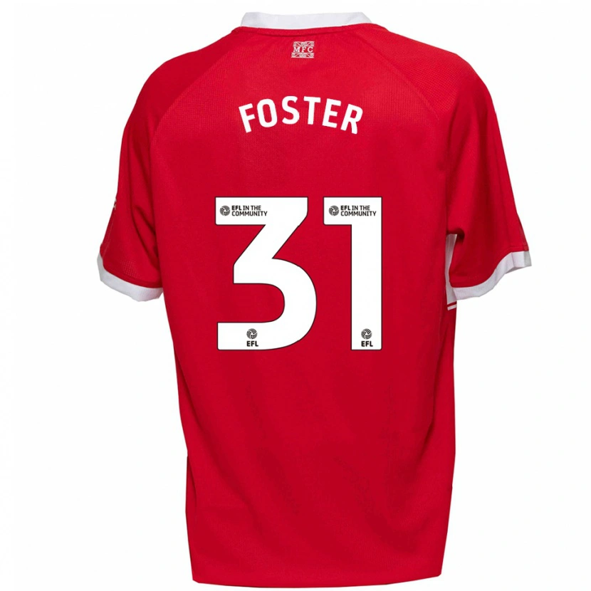 Danxen Uomo Maglia Owen Foster #31 Rosso Bianco Kit Gara Home 2025/26 Maglietta