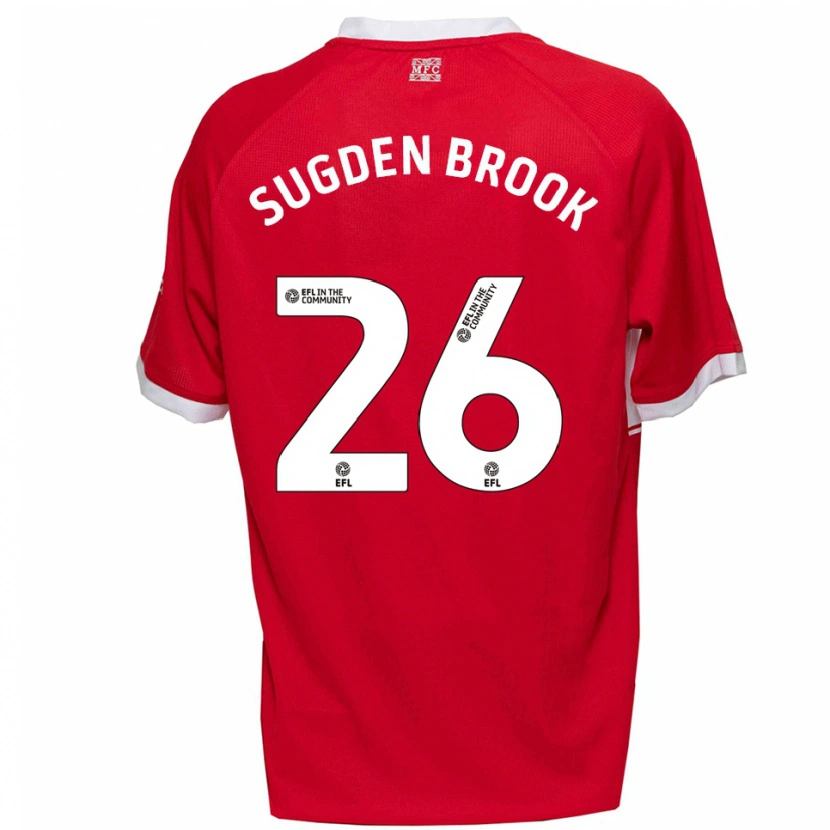Danxen Uomo Maglia Darcie Sugden-Brook #26 Rosso Bianco Kit Gara Home 2025/26 Maglietta