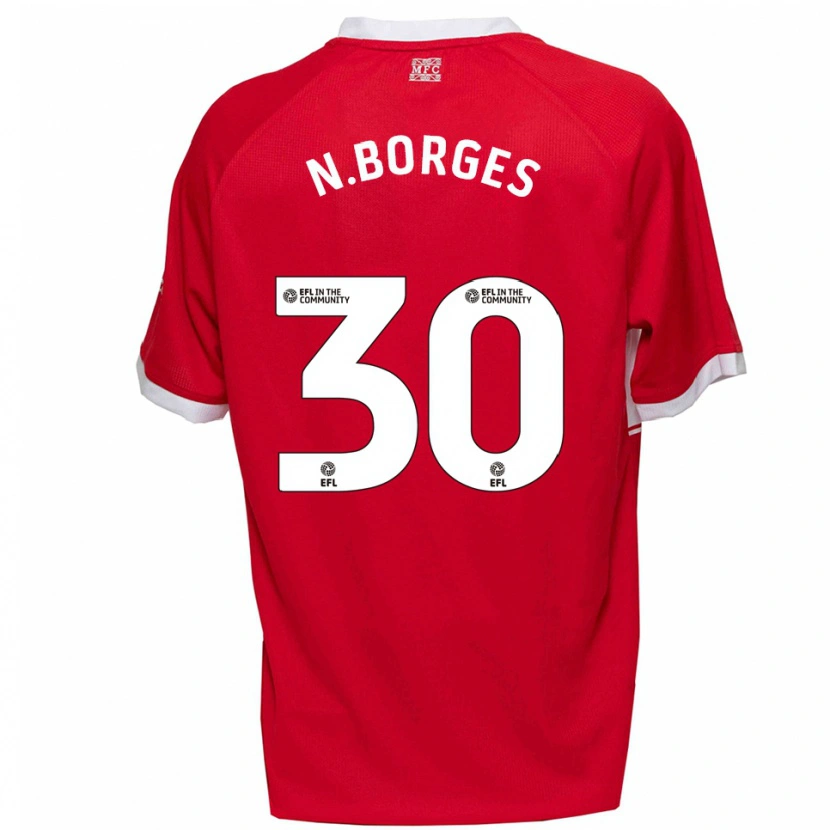 Danxen Uomo Maglia Neto Borges #30 Rosso Bianco Kit Gara Home 2025/26 Maglietta