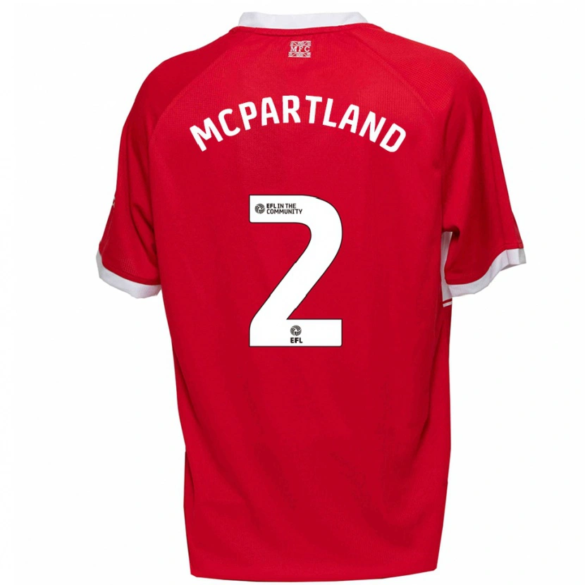 Danxen Uomo Maglia Will Mcpartland #2 Rosso Bianco Kit Gara Home 2025/26 Maglietta