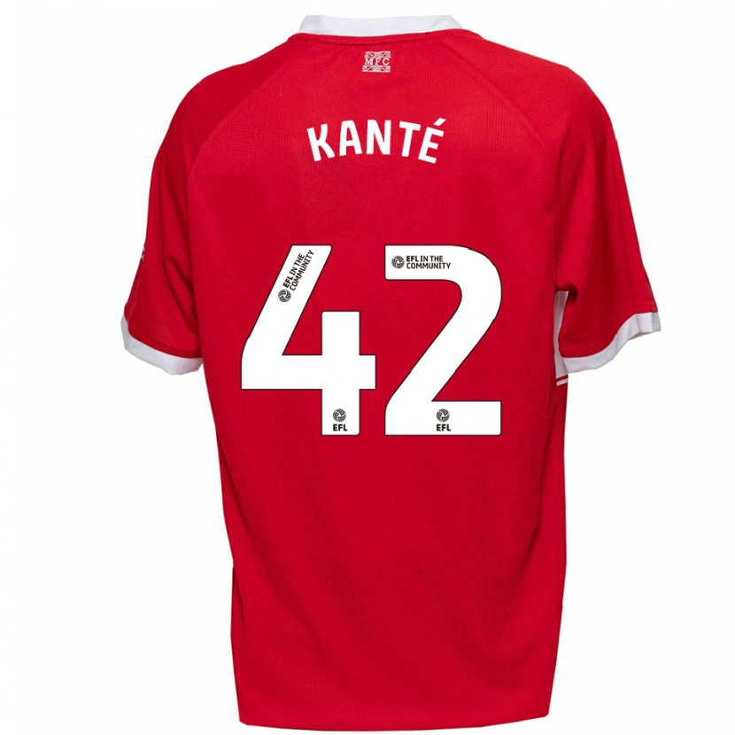 Danxen Uomo Maglia Abdoulaye Kanté #42 Rosso Bianco Kit Gara Home 2025/26 Maglietta