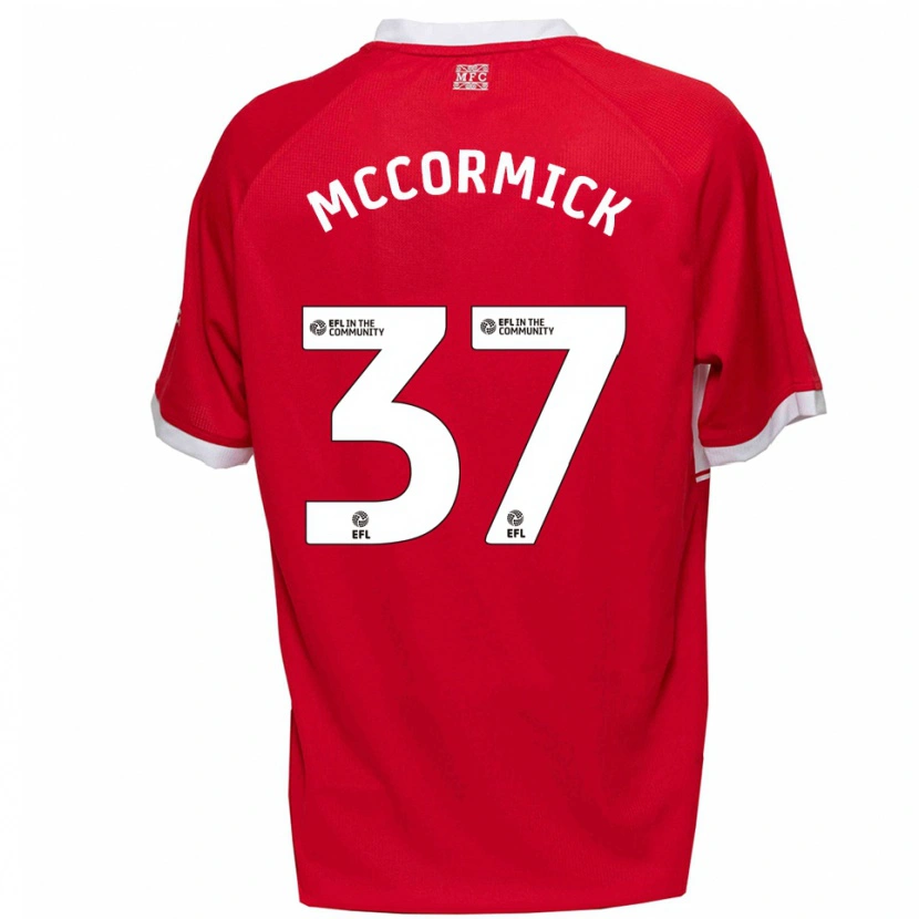 Danxen Uomo Maglia George Mccormick #37 Rosso Bianco Kit Gara Home 2025/26 Maglietta