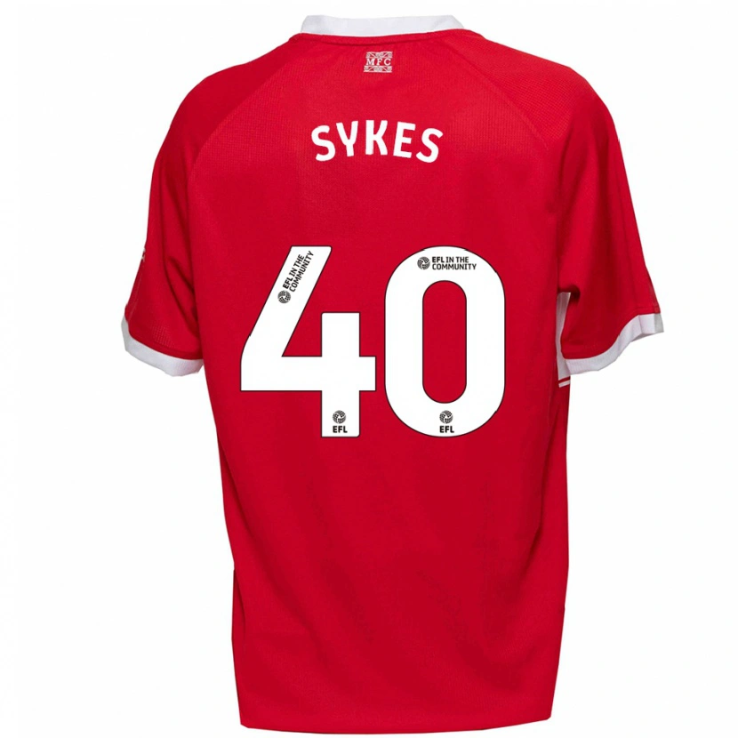 Danxen Uomo Maglia Cain Sykes #40 Rosso Bianco Kit Gara Home 2025/26 Maglietta