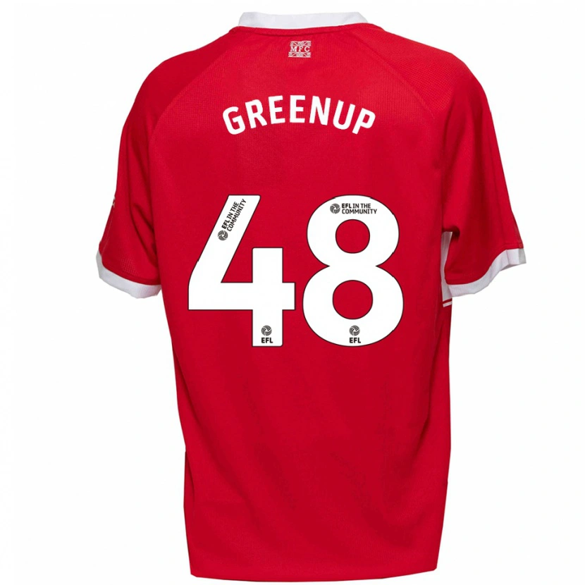 Danxen Uomo Maglia Isaac Greenup #48 Rosso Bianco Kit Gara Home 2025/26 Maglietta