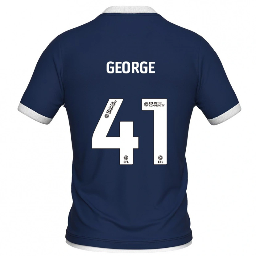 Danxen Uomo Maglia George Evans #41 Blu Marino Bianco Kit Gara Home 2025/26 Maglietta