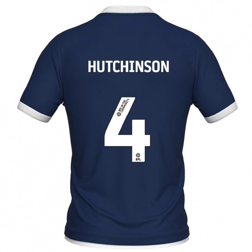 Danxen Uomo Maglia Shaun Hutchinson #4 Blu Marino Bianco Kit Gara Home 2025/26 Maglietta