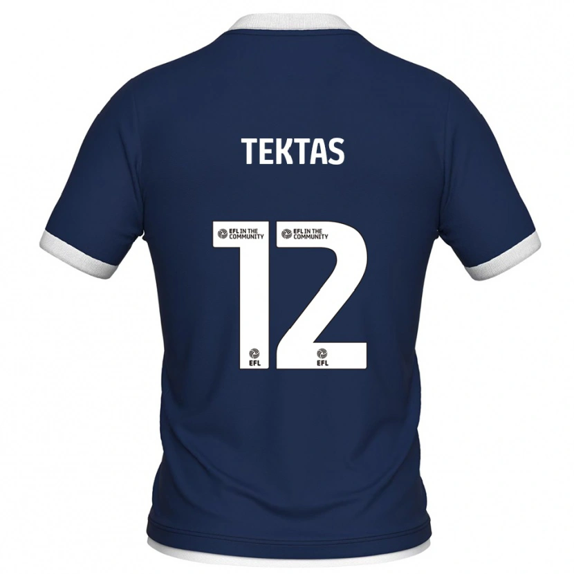 Danxen Uomo Maglia Jayden Tektas #12 Blu Marino Bianco Kit Gara Home 2025/26 Maglietta