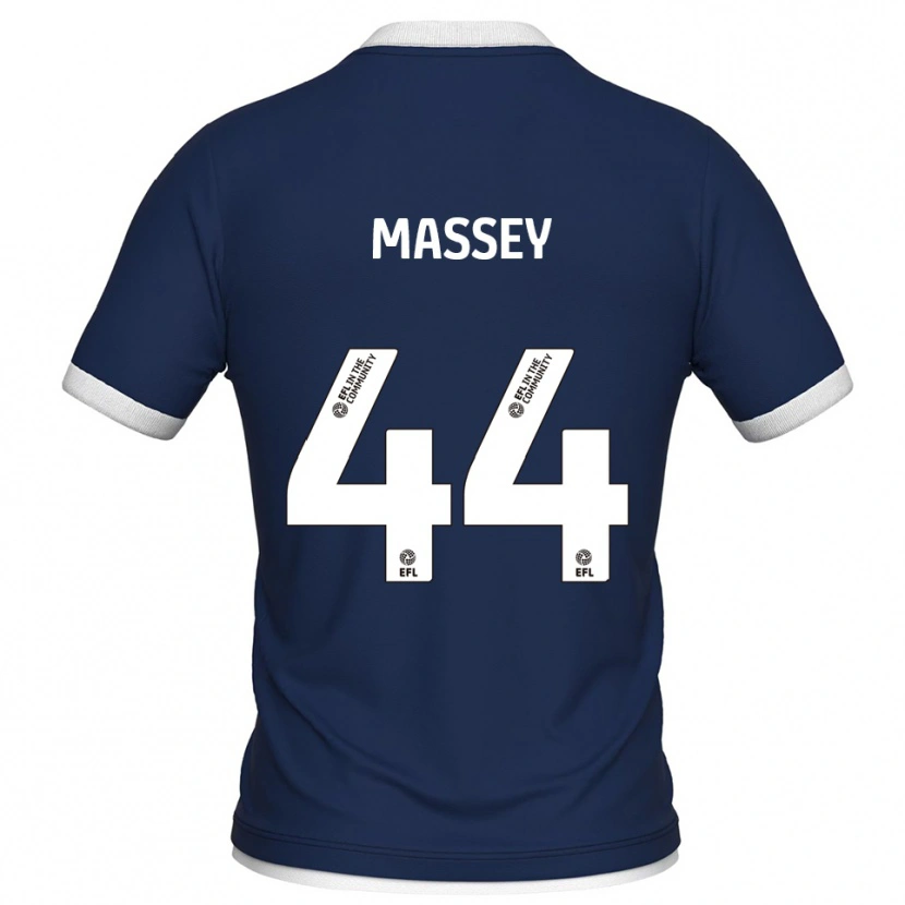 Danxen Uomo Maglia Alfie Massey #44 Blu Marino Bianco Kit Gara Home 2025/26 Maglietta