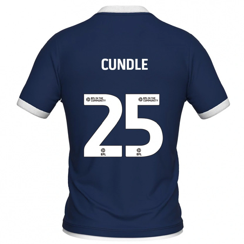 Danxen Uomo Maglia Luke Cundle #25 Blu Marino Bianco Kit Gara Home 2025/26 Maglietta