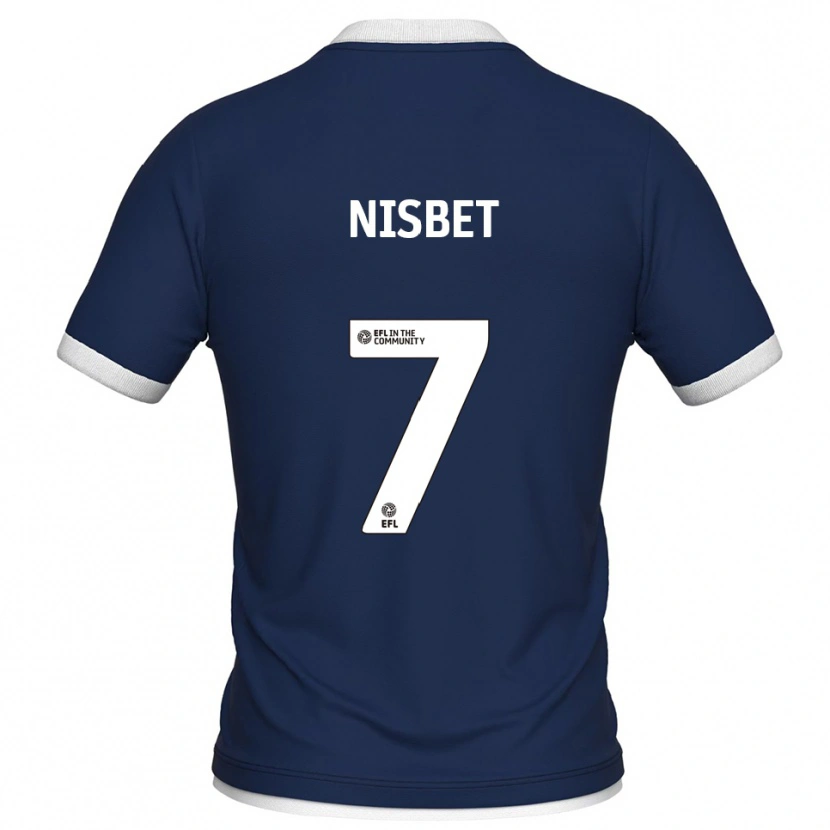 Danxen Uomo Maglia Kevin Nisbet #7 Blu Marino Bianco Kit Gara Home 2025/26 Maglietta